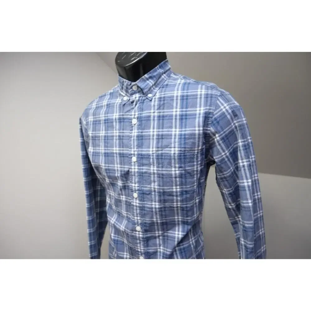 J Crew Dress Shirt Heathered Cotton Plaid‎ Long Sleeve Button Up Mens XS XSMALL